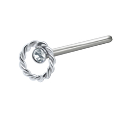 Ring in Stone Silver Straight Nose Stud NSKA-645